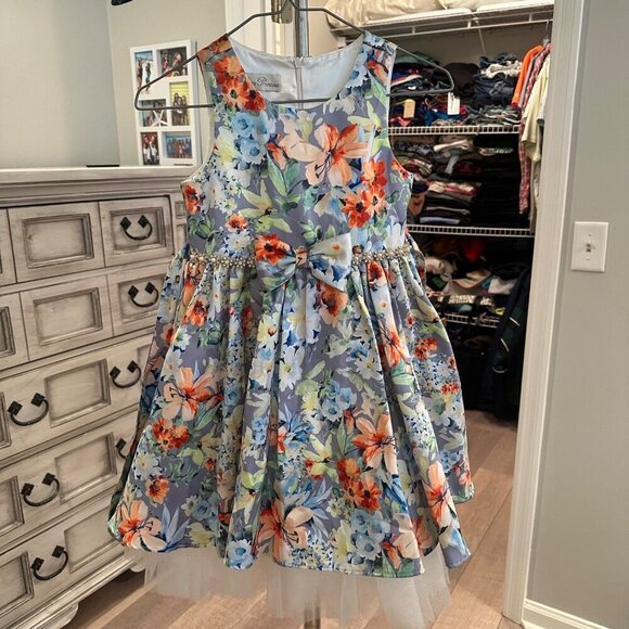 COUTURE PRINCESS GIRLS SIZE 8 FLORAL DRESS - Picture 10 of 10